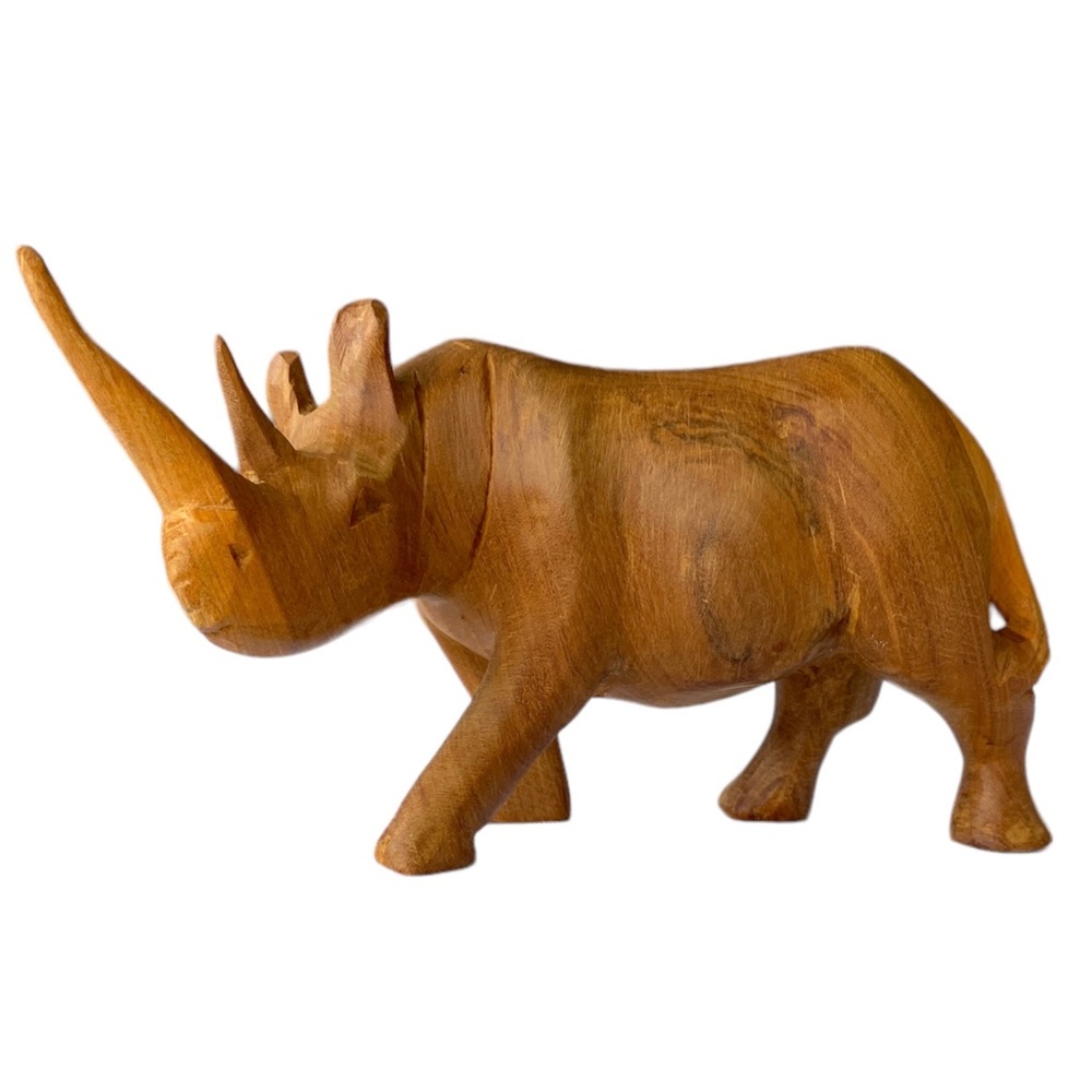 Vintage Wood Carved Rhinoceros